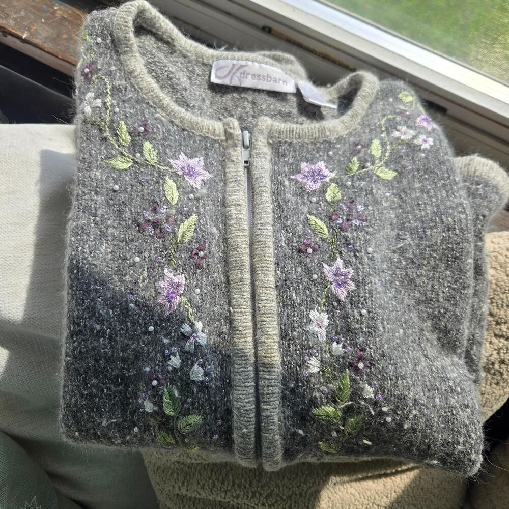 Dressbarn Women's Embroidered Sweater